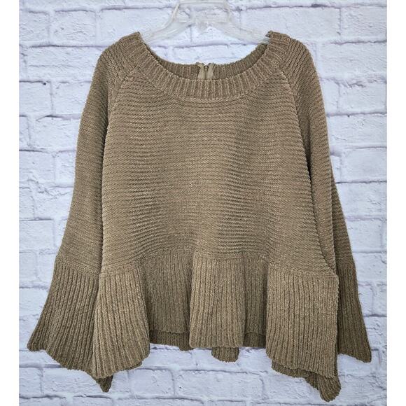 Pol Relaxed Fit Scallop Edge Long Bell Sleeve Knit Sweater Large. - Picture 5 of 10